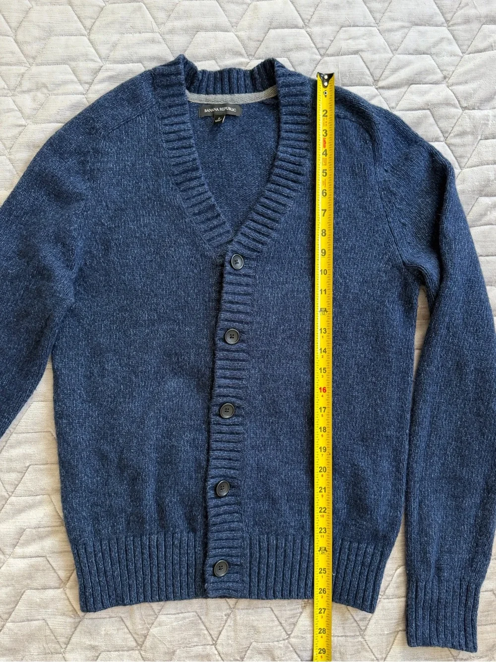 Banana Republic Navy V-Neck Button-Front Cardigan Wool blend Size S